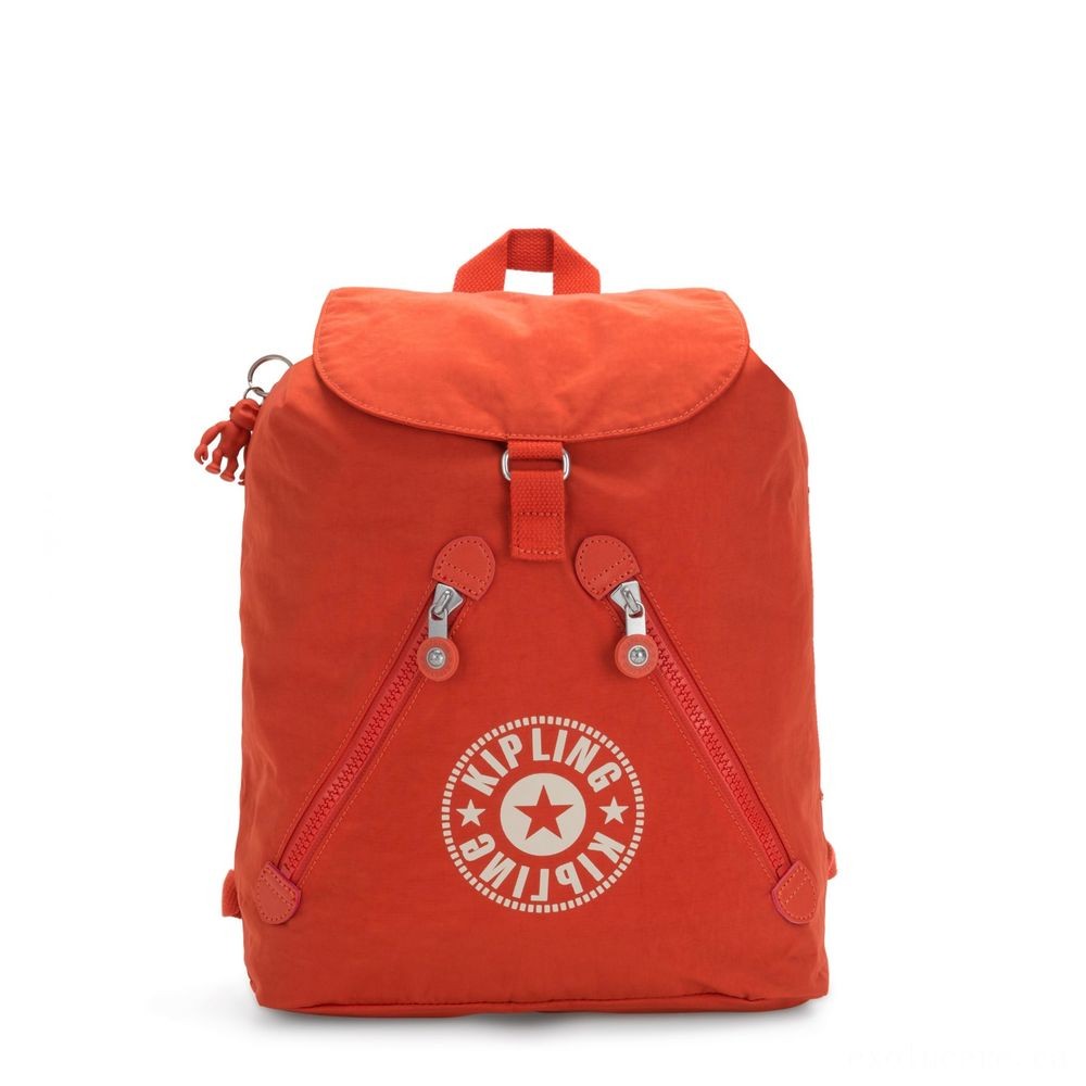 Kipling Essential NC Backpack along with 2 Zipped Wallets Cool Orange Nc.