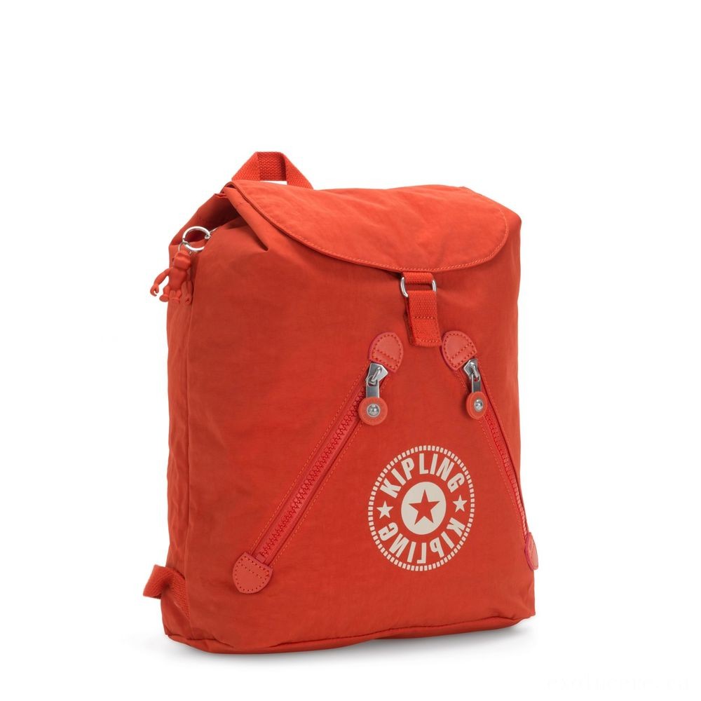 Kipling Essential NC Backpack along with 2 Zipped Pockets Cool Orange Nc.