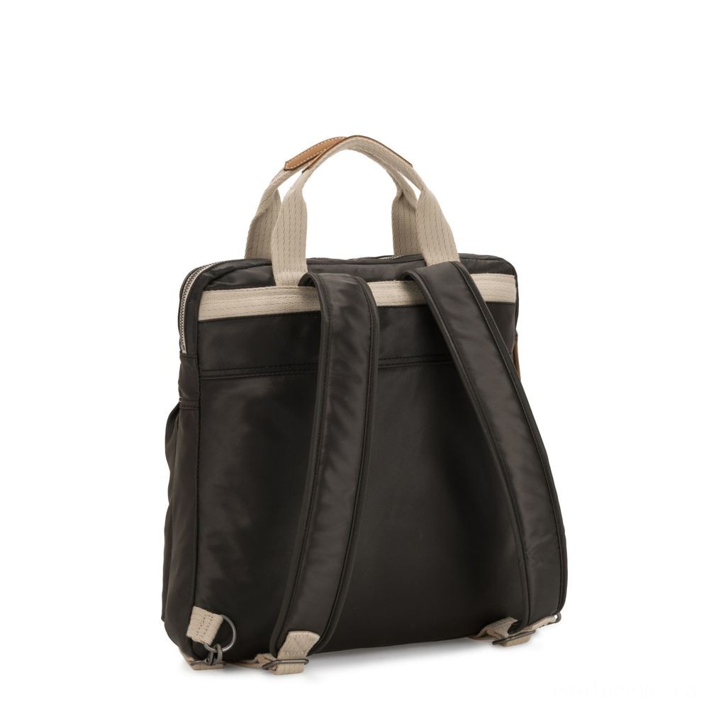 Kipling KOMORI S Small 2-in-1 Knapsack as well as Handbag Delicate Black.