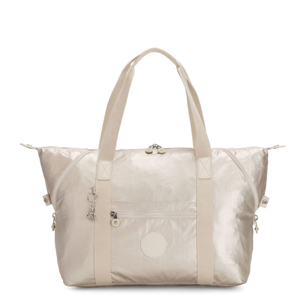 Christmas Sale - Kipling Fine Art M Traveling Tote Along With Trolley Sleeve Cloud Steel - Thrifty Thursday Throwdown:£45