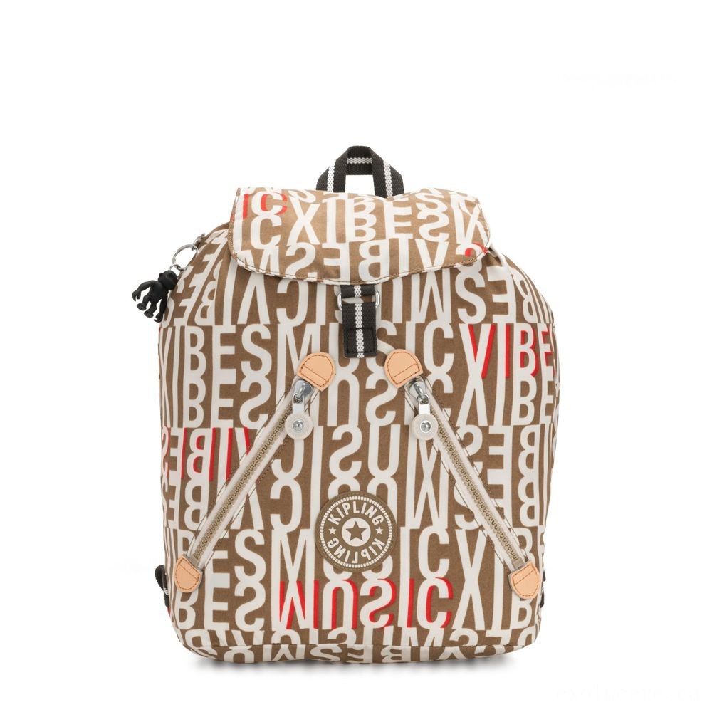 Limited Time Offer - Kipling FUNDAMENTAL Medium backpack Workshop Print. - Savings:£34[hobag6515ua]