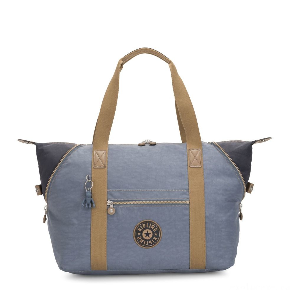 Everything Must Go Sale - Kipling Craft M Trip Tote Along With Trolley Sleeve Rock Blue Block - Deal:£46[jcbag6517ba]