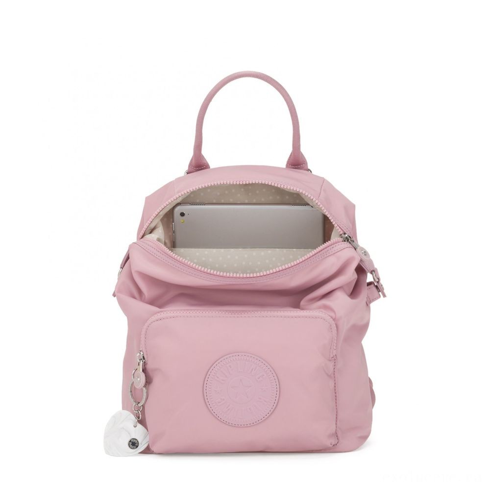 Kipling NALEB Small Knapsack along with tablet sleeve Faded Pink.