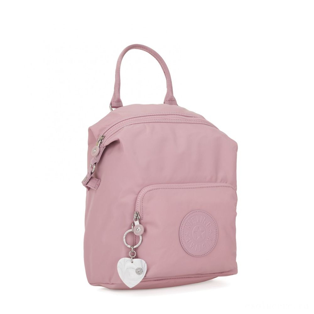 Kipling NALEB Small Knapsack along with tablet sleeve Discolored Pink.
