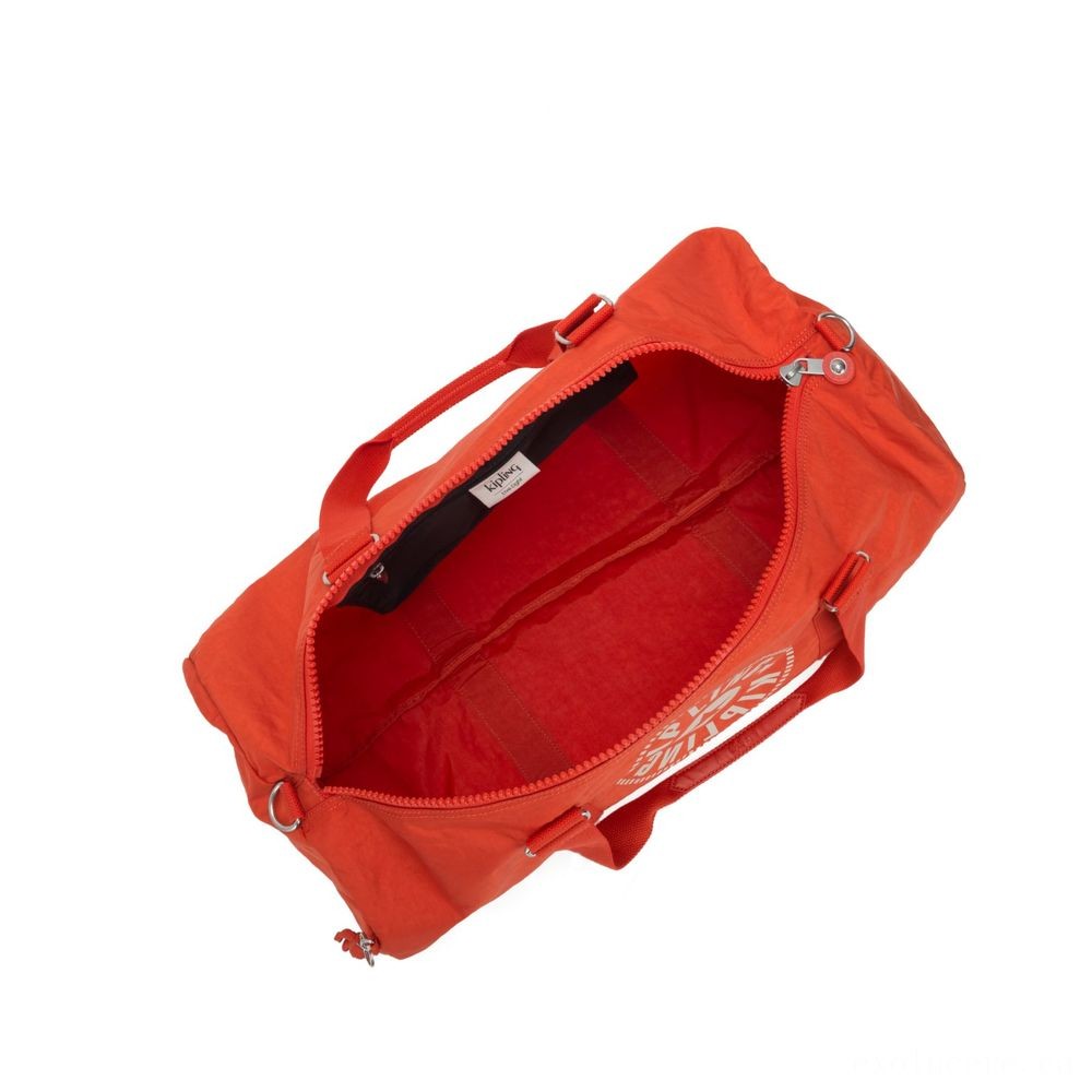 Kipling ONALO L Sizable Duffle Bag along with Zipped Within Wallet Funky Orange Nc.
