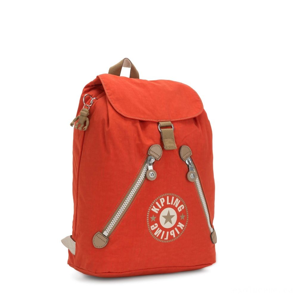 Kipling principle Medium backpack Funky Orange Block.