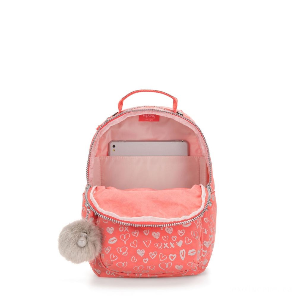 Price Match Guarantee - Kipling SEOUL GO S Small Backpack Hearty Pink Met. - Women's Day Wow-za:£42