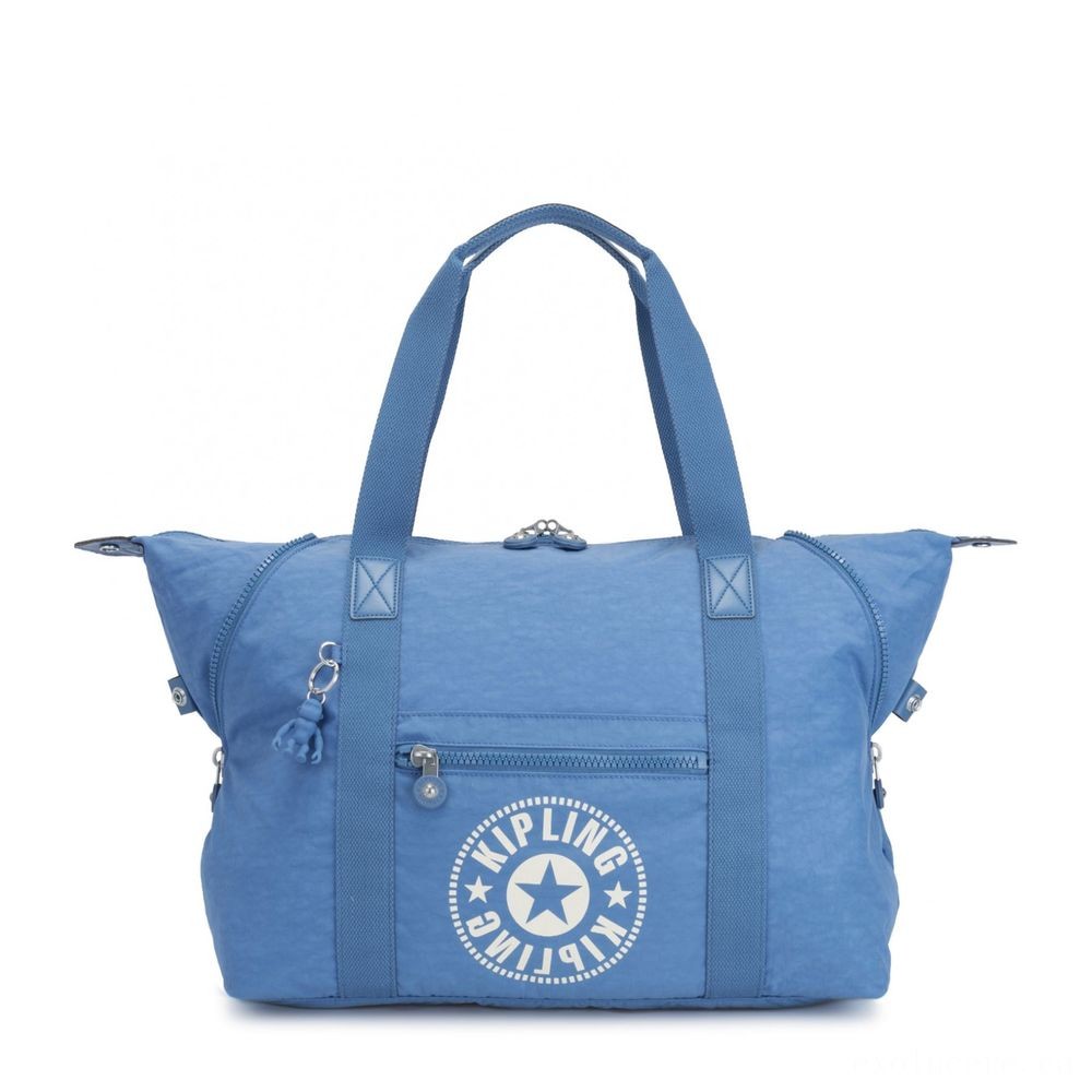 Kipling ART M Art Shoulder Bag along with 2 Front End Pockets Dynamic Blue