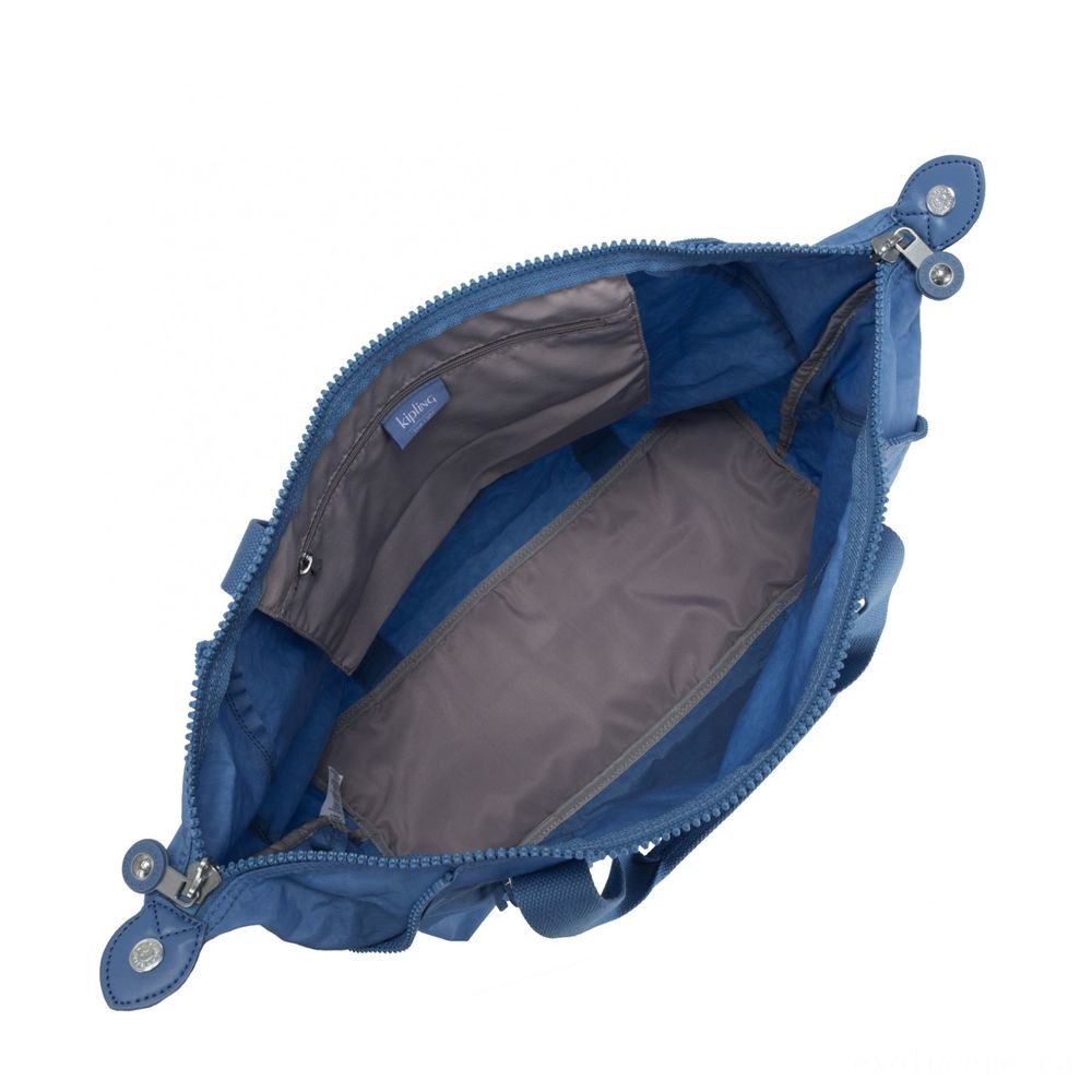Kipling Fine Art M Medium Shoulder Bag with 2 Front End Pockets Dynamic Blue