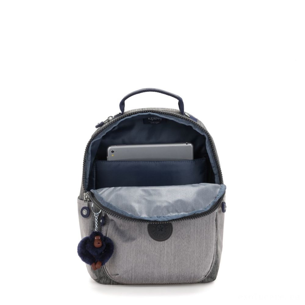 Markdown - Kipling SEOUL GO S Small Backpack Ash Denim Bl<br>. - End-of-Year Extravaganza:£40