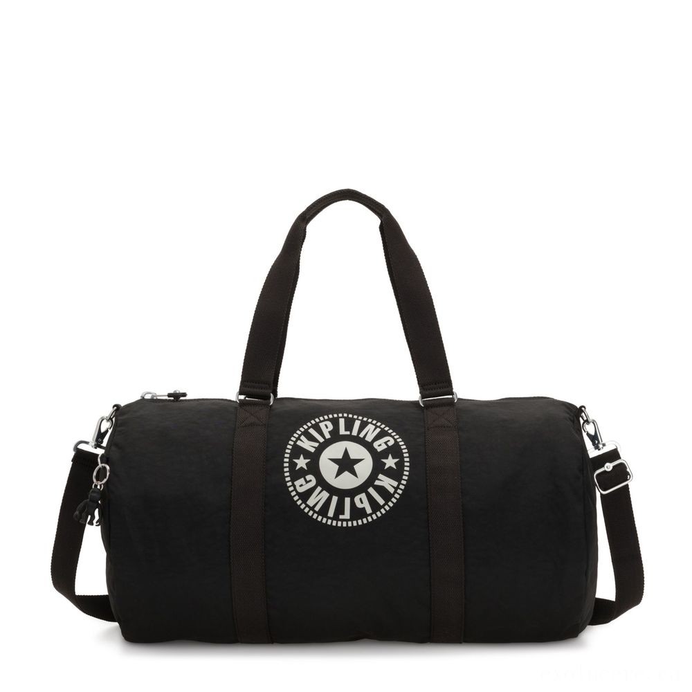 Kipling ONALO L Large Duffle Bag along with Zipped Within Pocket Lively Black.