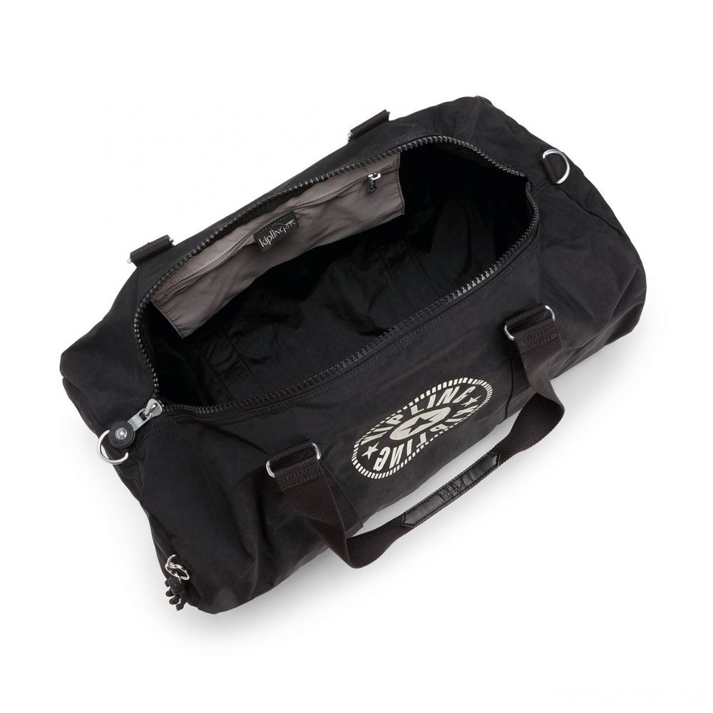 Kipling ONALO L Sizable Duffle Bag along with Zipped Within Pocket Lively Black.