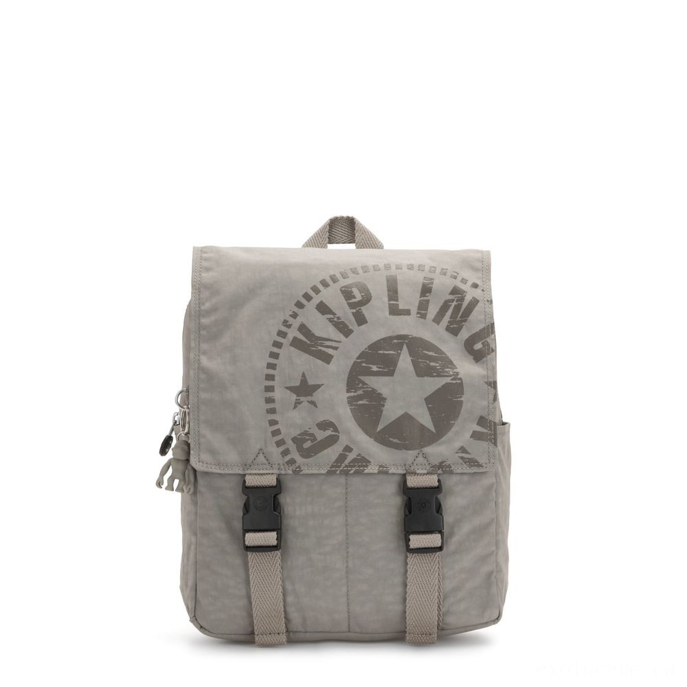 Labor Day Sale - Kipling LEONIE S Little Drawstring Bag along with Press Clasp Rapid Grey. - Clearance Carnival:£42