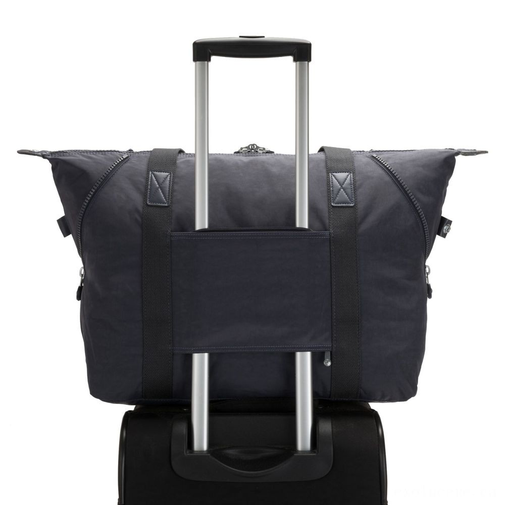 Kipling Fine Art M Medium Shoulder Bag with 2 Front End Pockets Night Grey Nc