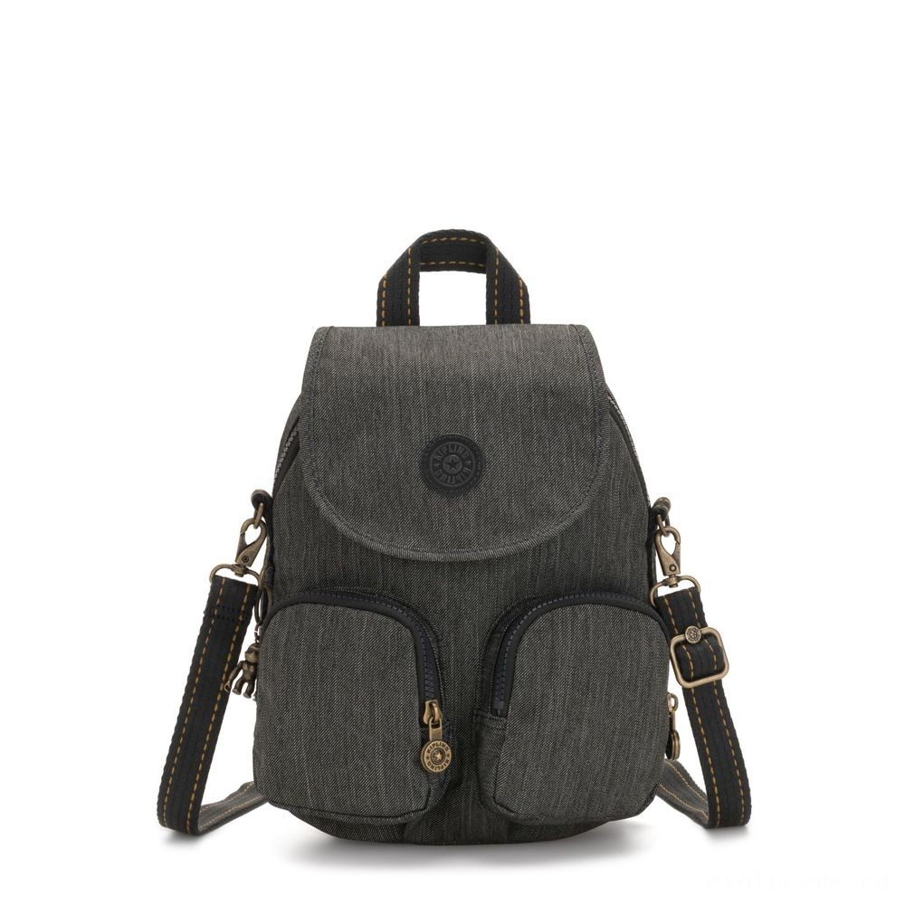 Summer Sale -  Kipling FIREFLY UP Small Backpack Covertible To Purse Black Indigo  - Surprise:£34