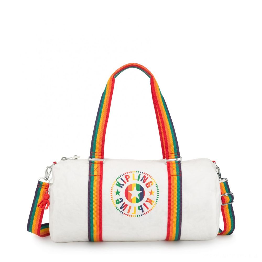Late Night Sale - Kipling ONALO Multifunctional Duffle Bag Rainbow White. - President's Day Price Drop Party:£23[cobag6559li]