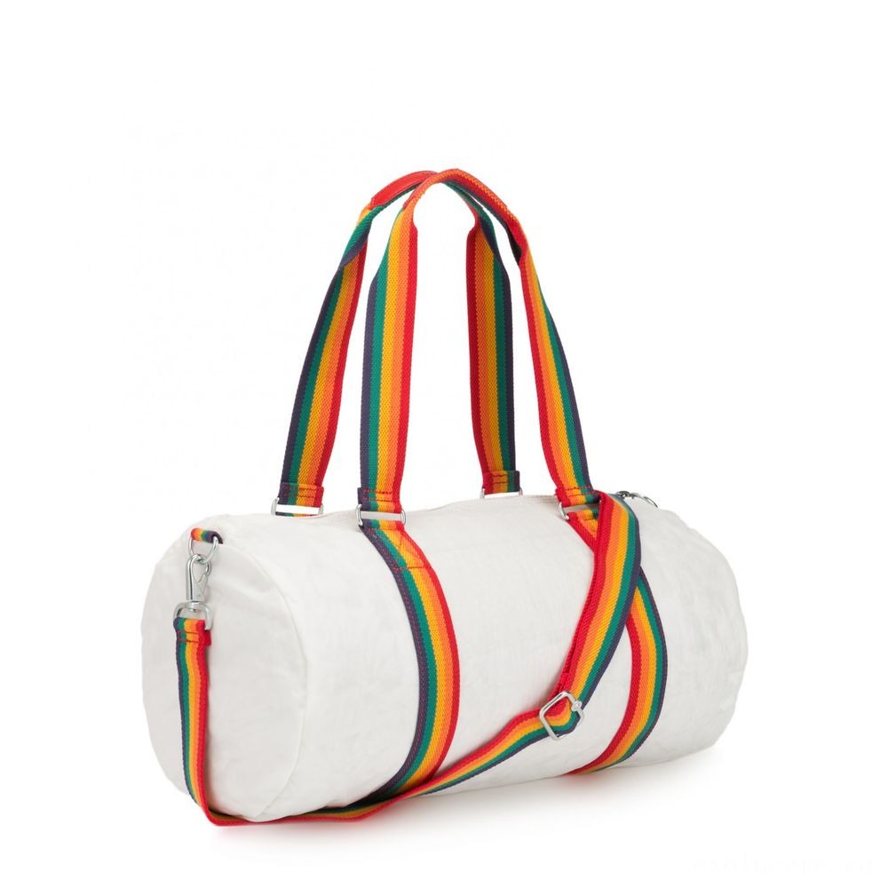 Late Night Sale - Kipling ONALO Multifunctional Duffle Bag Rainbow White. - President's Day Price Drop Party:£23[cobag6559li]