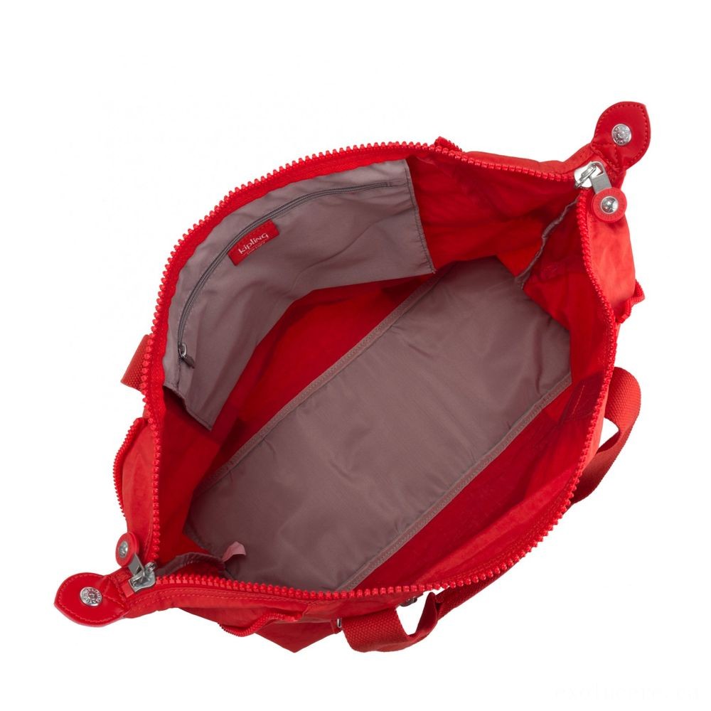 Kipling ART M Art Tote along with 2 Face Pockets Energetic Red NC