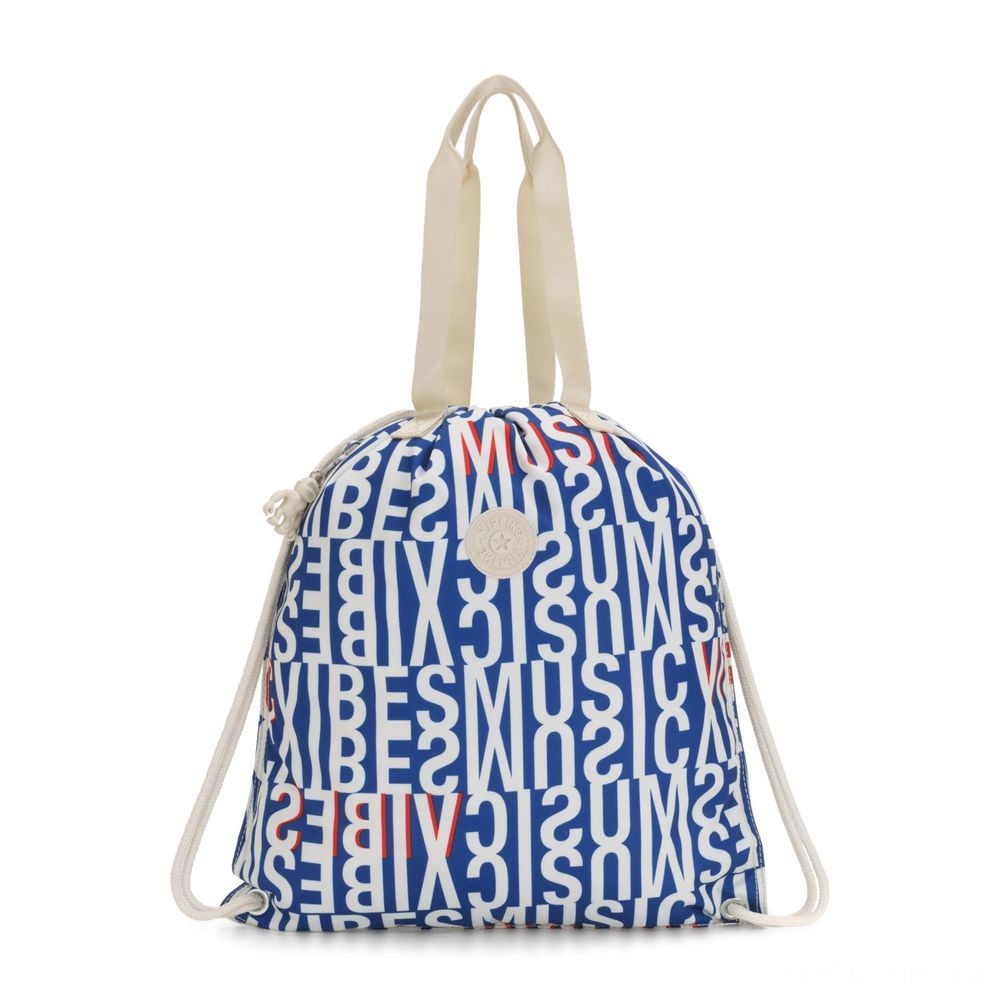 Bankruptcy Sale - Kipling HIPHURRAY Graphic Channel Tote Blue Center Imprint. - New Year's Savings Spectacular:£14[gabag6571wa]