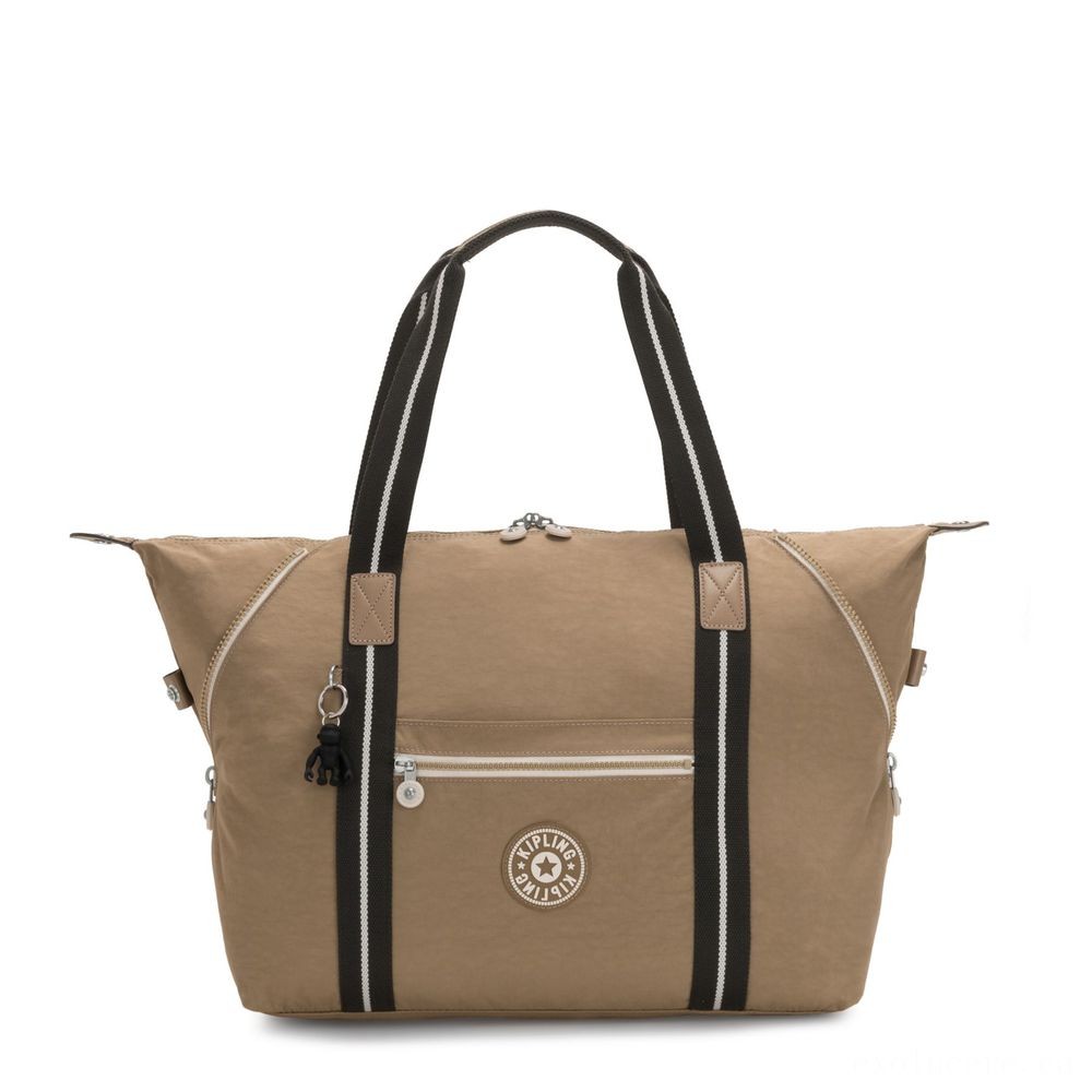 Kipling ART M Travel Tote Along With Cart Sleeve Sand