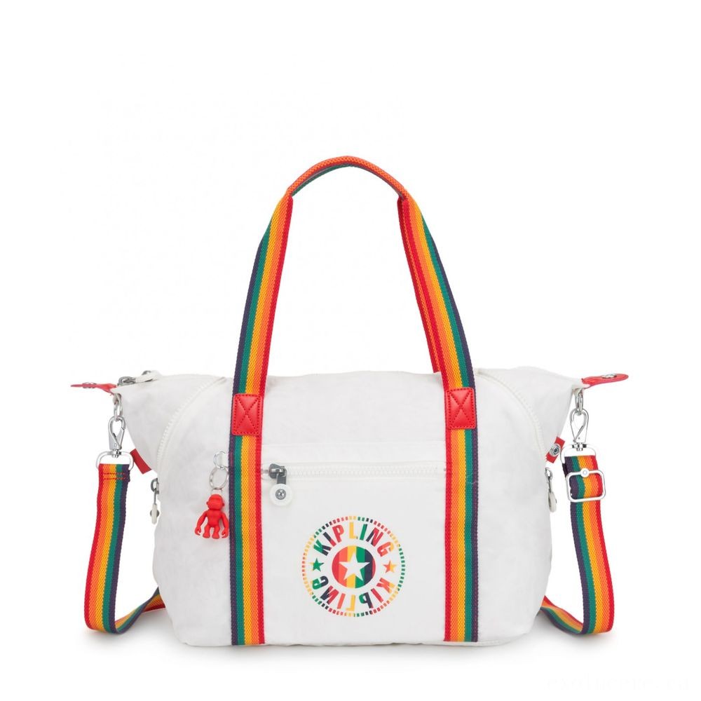 All Sales Final - Kipling Fine Art NC Lightweight Tote Bag Rainbow White. - Thrifty Thursday:£23[hobag6576ua]
