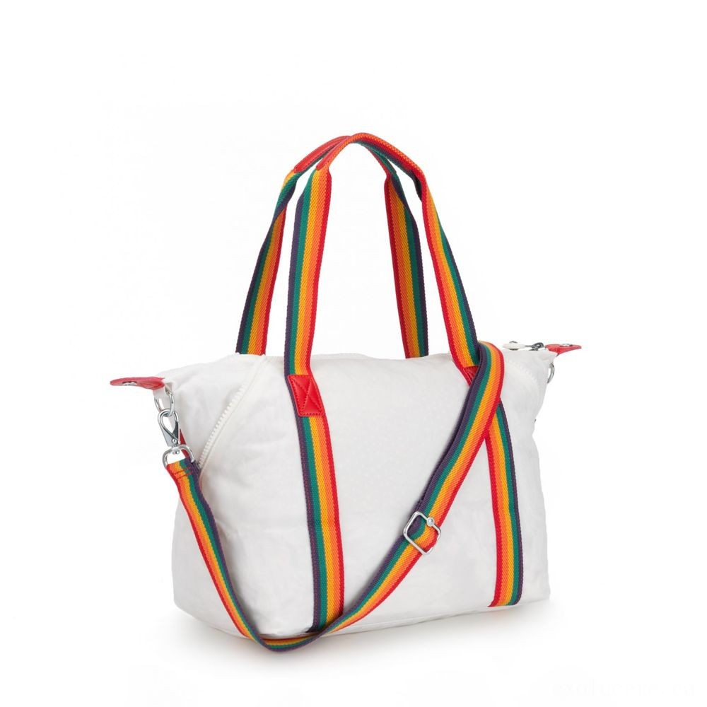 All Sales Final - Kipling Fine Art NC Lightweight Tote Bag Rainbow White. - Thrifty Thursday:£23[hobag6576ua]