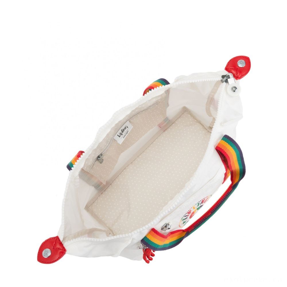 Hurry, Don't Miss Out! - Kipling Fine Art NC Light In Weight Carryall Rainbow White. - Weekend:£23