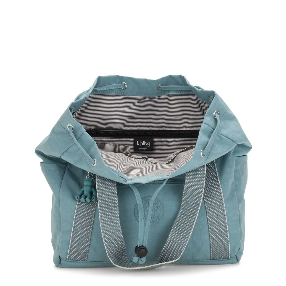 VIP Sale - Kipling Craft KNAPSACK S Little Drawstring Backpack Aqua Frost. - Unbelievable:£21