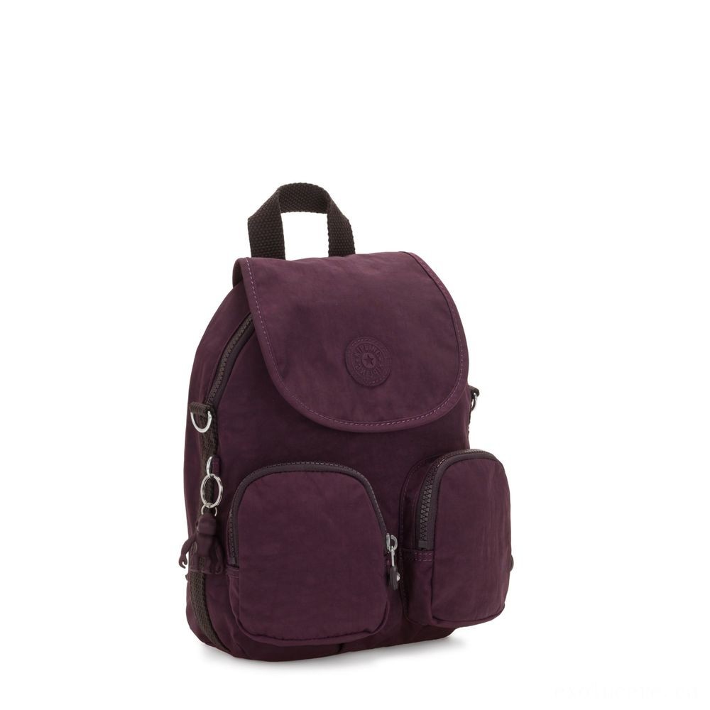  Kipling FIREFLY UP Little Backpack Covertible To Shoulder Bag Dark Plum