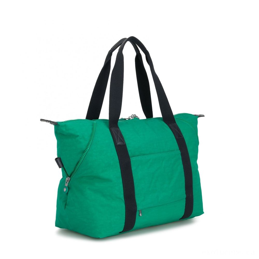 Kipling Craft M Art Shoulder Bag with 2 Front End Wallets Lively Environment-friendly