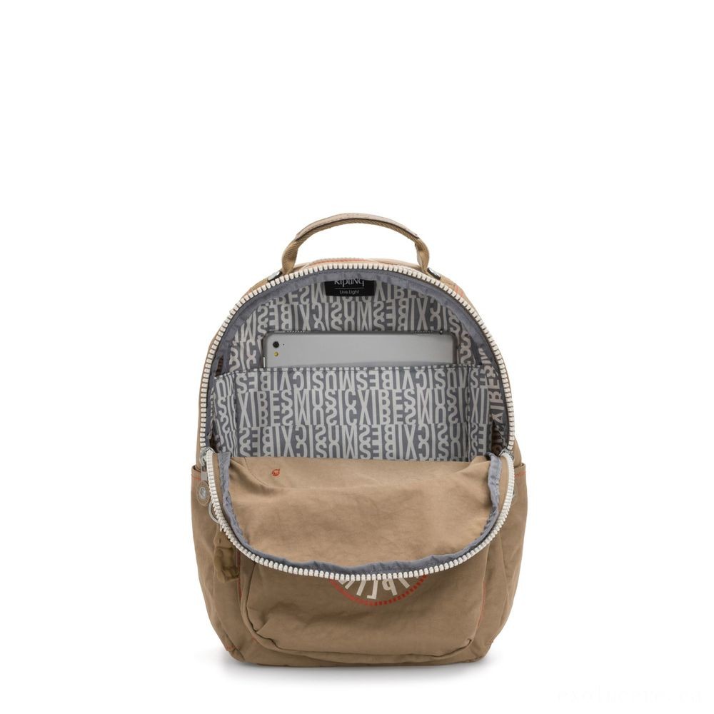 Kipling SEOUL S Small Backpack with Tablet Computer Chamber Sand Block.
