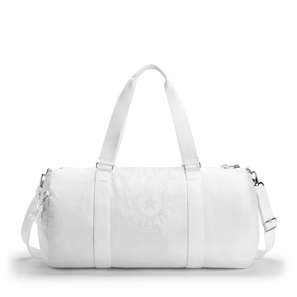 Kipling ONALO L Huge Duffle Bag with Zipped Within Pocket Lively White.