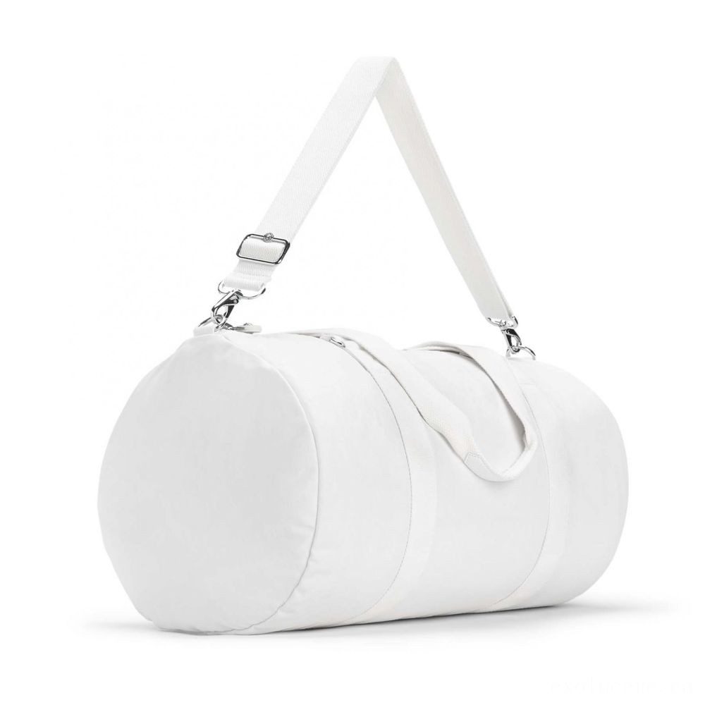 Half-Price - Kipling ONALO L Huge Duffle Bag along with Zipped Within Wallet Lively White. - Online Outlet Extravaganza:£50