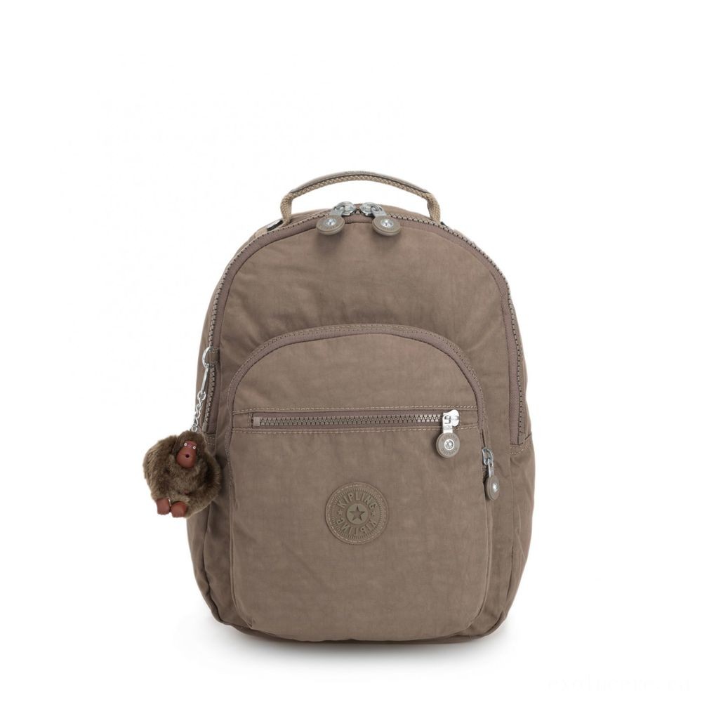 Kipling CLAS SEOUL S Backpack along with Tablet Compartment True Beige.