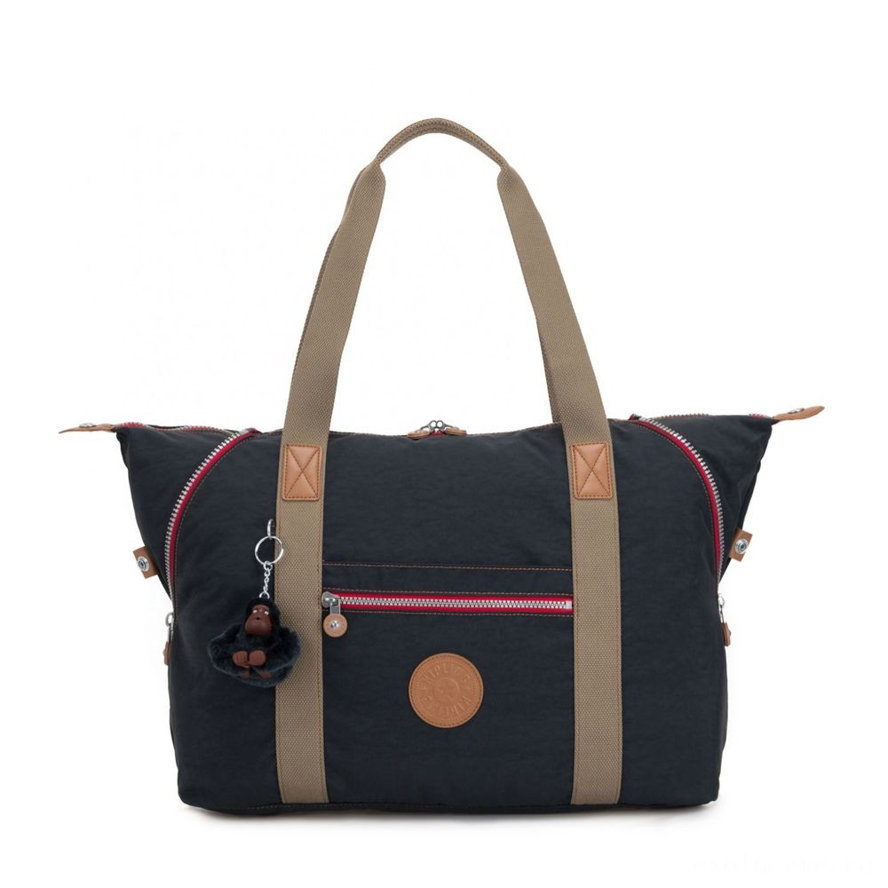 Kipling Fine Art M Traveling Tote With Cart Sleeve Correct Navy C.