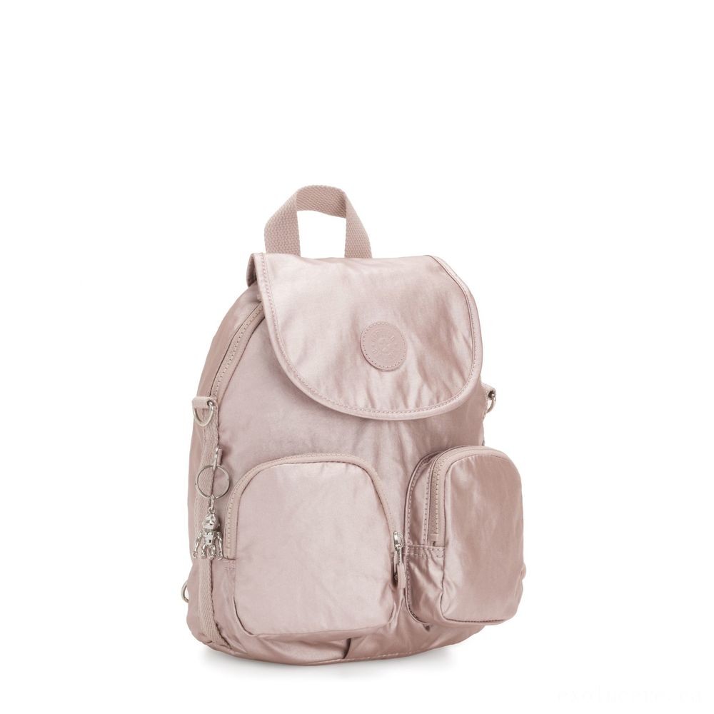 Best Price in Town -  Kipling FIREFLY UP Tiny Knapsack Covertible To Purse Metallic Rose - Virtual Value-Packed Variety Show:£38