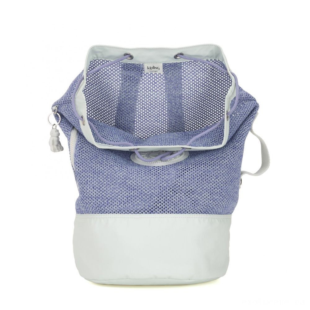 September Labor Day Sale - Kipling ETOKO Large drawstring bag with knapsack straps Lavender Net Bl. - Off:£27