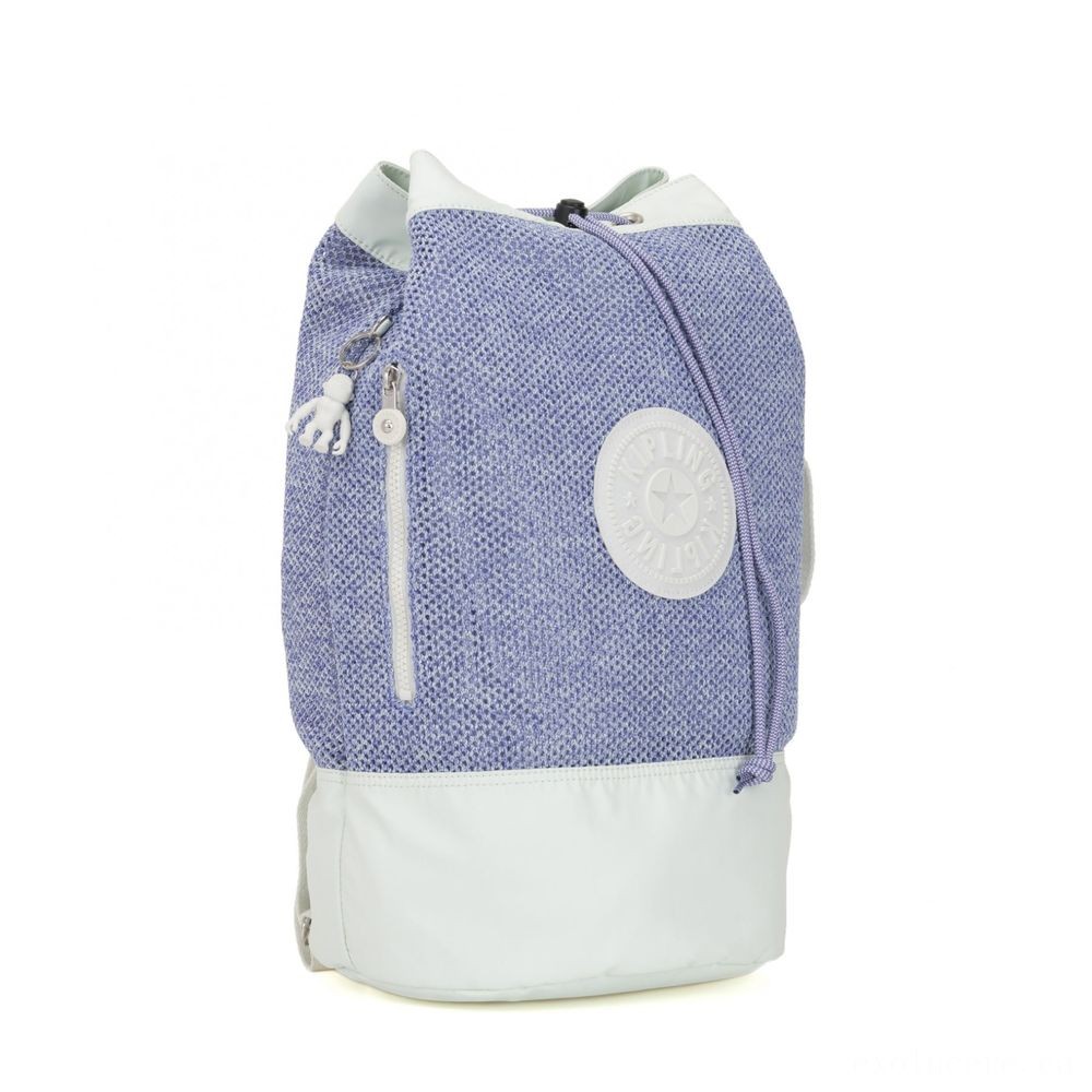 Warehouse Sale - Kipling ETOKO Sizable drawstring bag with backpack bands Lilac Mesh Bl. - Spree:£26
