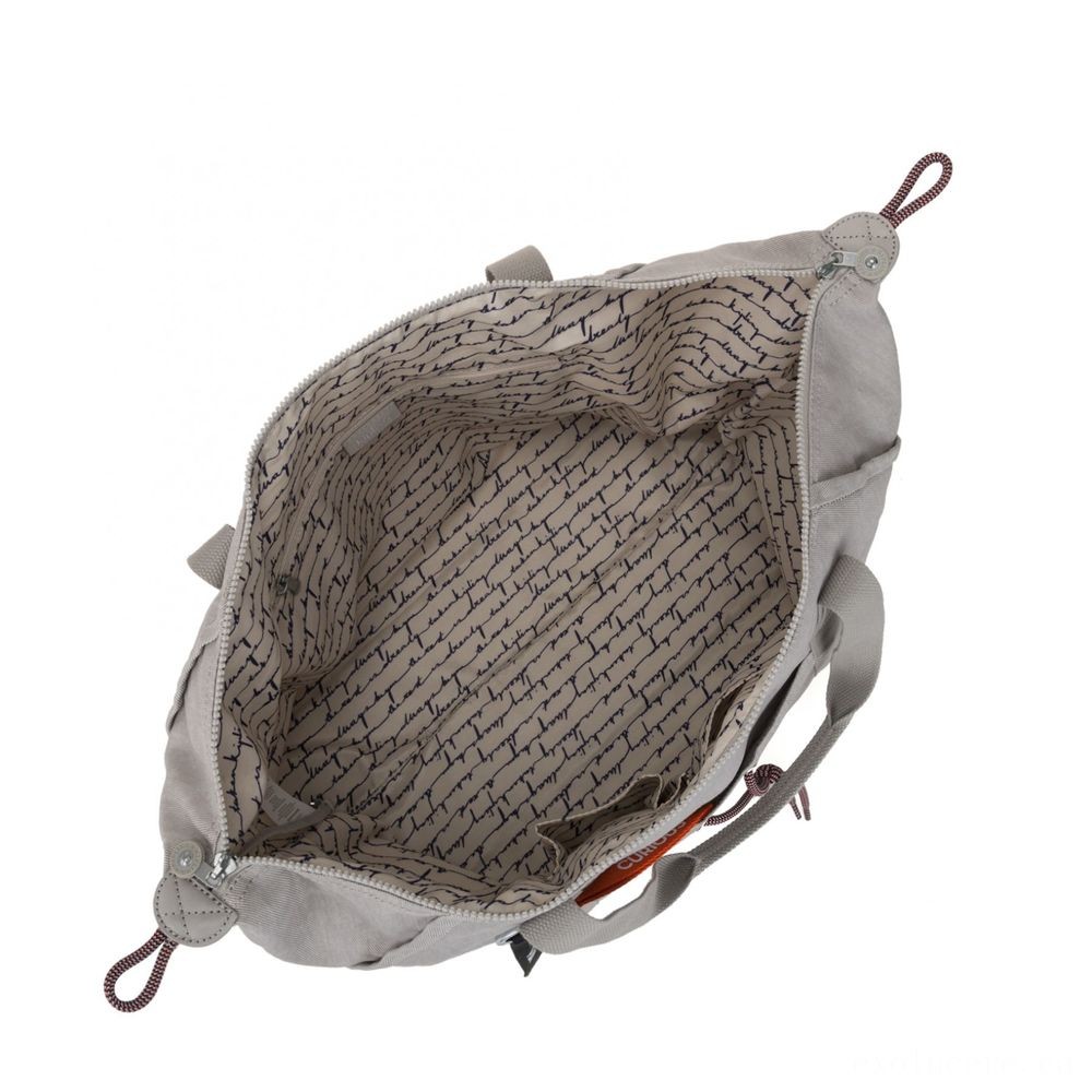 50% Off - Kipling Craft M Medium Tote with drawable fabric Light Denim - Give-Away Jubilee:£31[sabag6636nt]