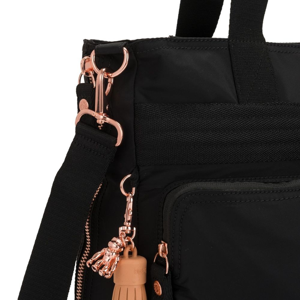 Kipling ESIANA Expandable Channel Tote Bag (matches laptop computer) Rose Black.