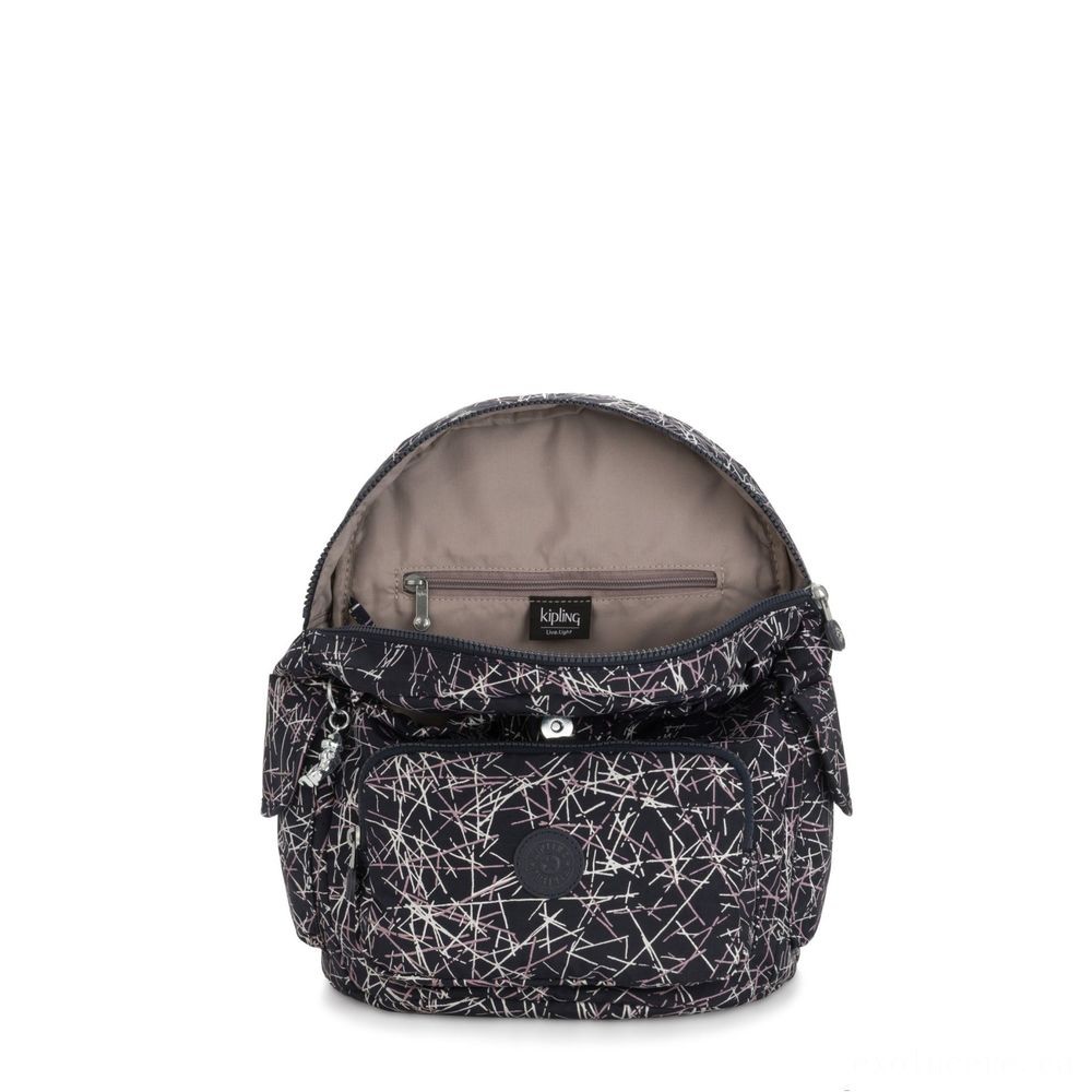 No Returns, No Exchanges - Kipling Area KIT S Small Backpack Navy Stick Publish. - Frenzy:£45