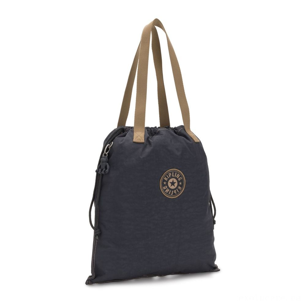 Promotional - Kipling Brand-new HIPHURRAY Little Foldable Tote along with drawstring Night Grey Block. - Women's Day Wow-za:£9