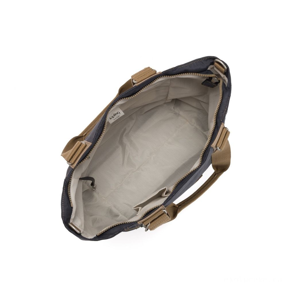 Kipling Buyer C Big Shoulder Bag Along With Detachable Shoulder Strap Night Grey Block