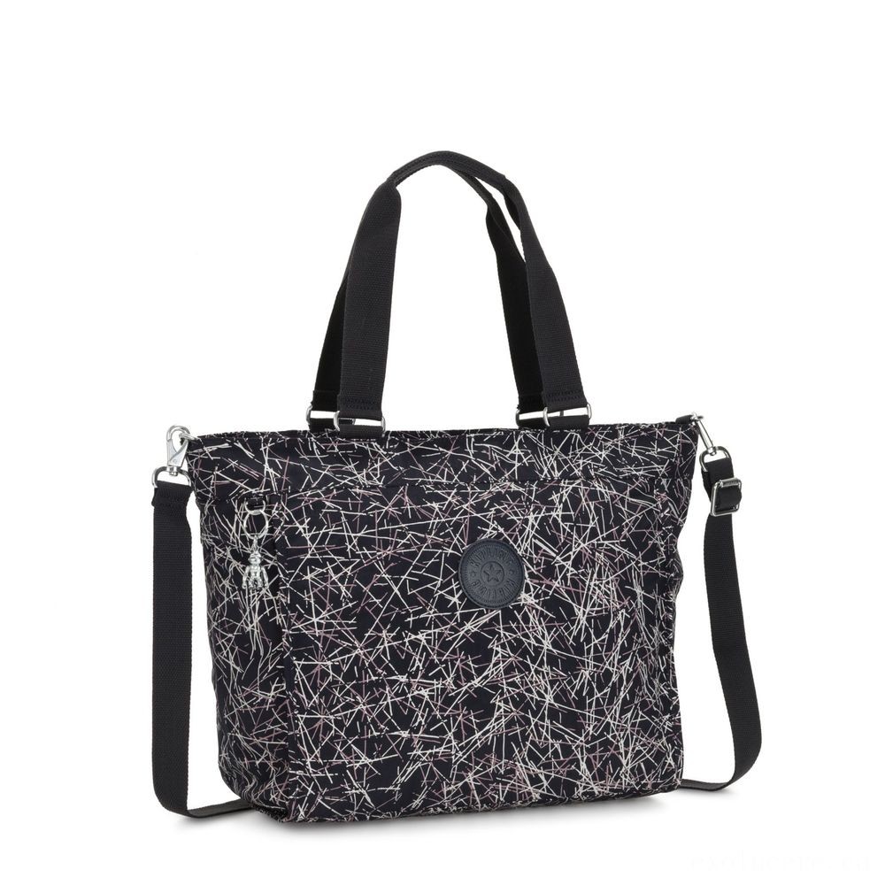 Kipling Brand New BUYER L Huge Handbag With Completely Removable Shoulder Strap Navy Stick Print