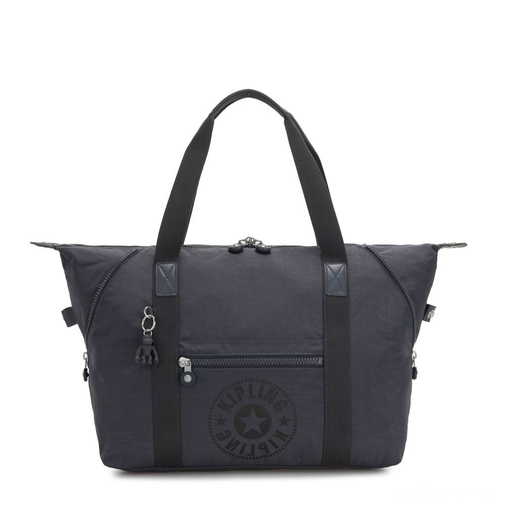 Kipling Craft M Art Shopping Bag with 2 Front Pockets Evening Grey Nc.