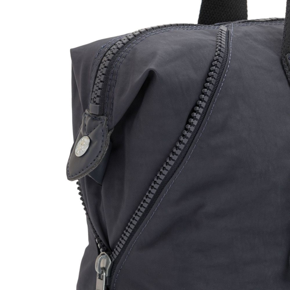 Kipling Craft M Medium Shopping Bag with 2 Front Wallets Evening Grey Nc.