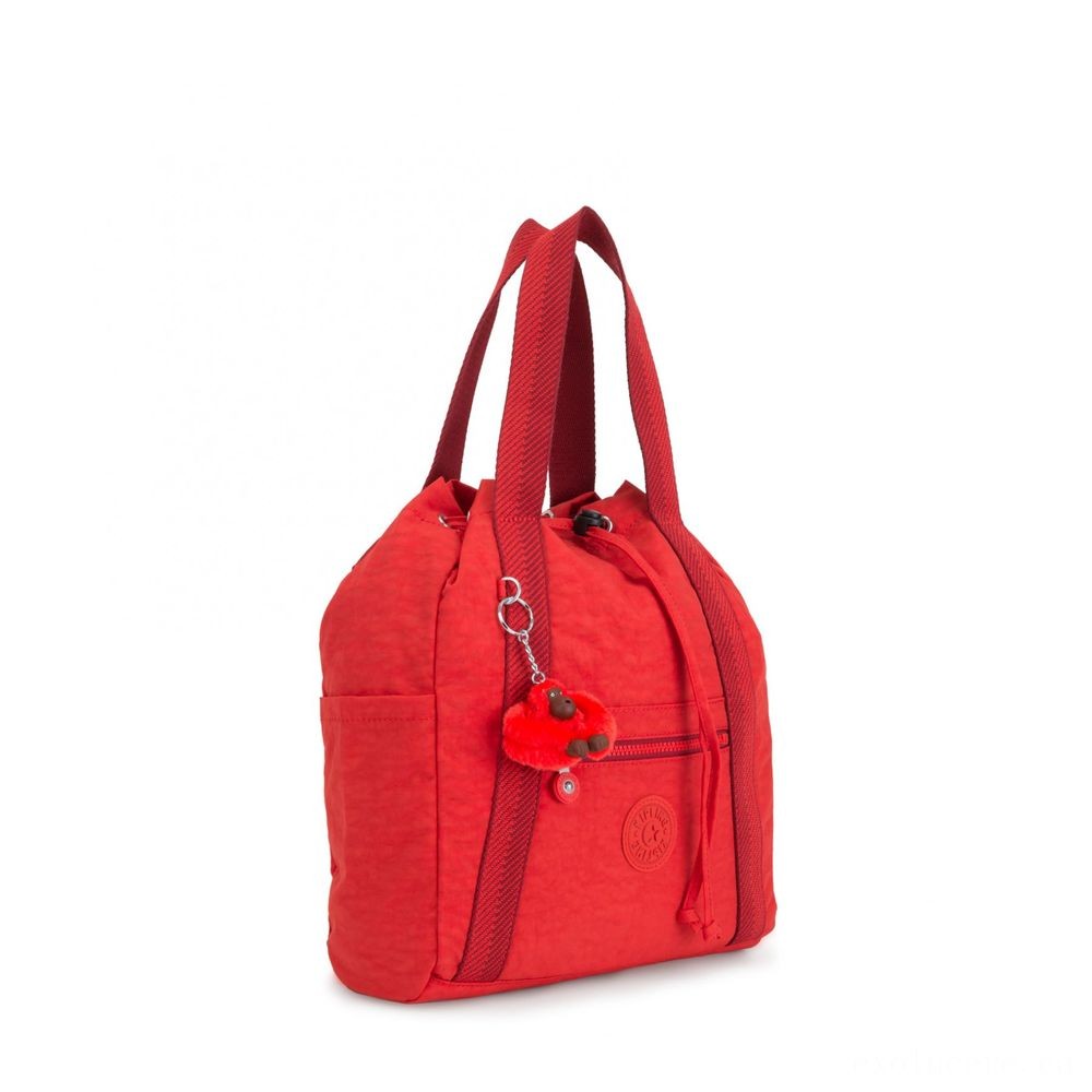 Kipling Fine Art KNAPSACK S Small Drawstring Backpack Active Red.