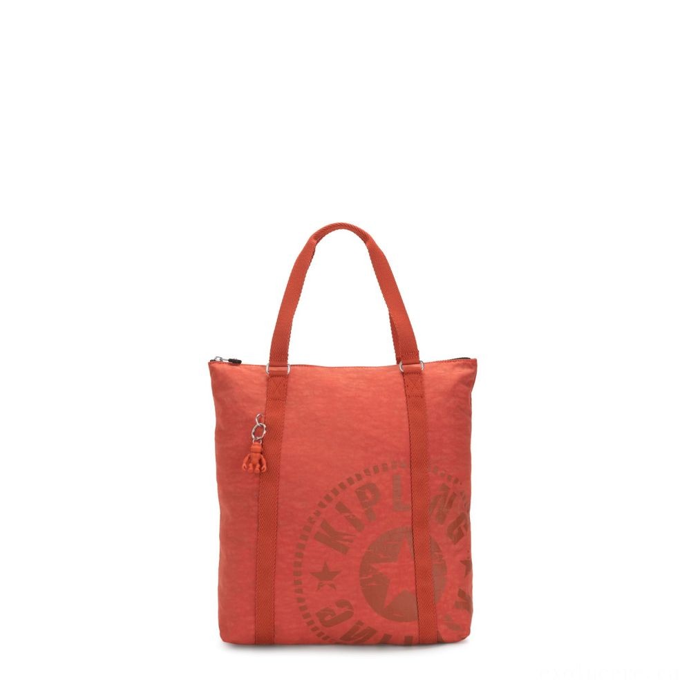 Kipling MORAL Sizable Shopping Bag with Shoulder band Hearty Orange.