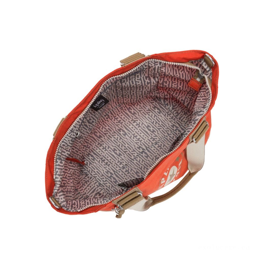 Kipling Buyer C Sizable Shoulder Bag Along With Easily Removable Shoulder Strap Funky Orange Block
