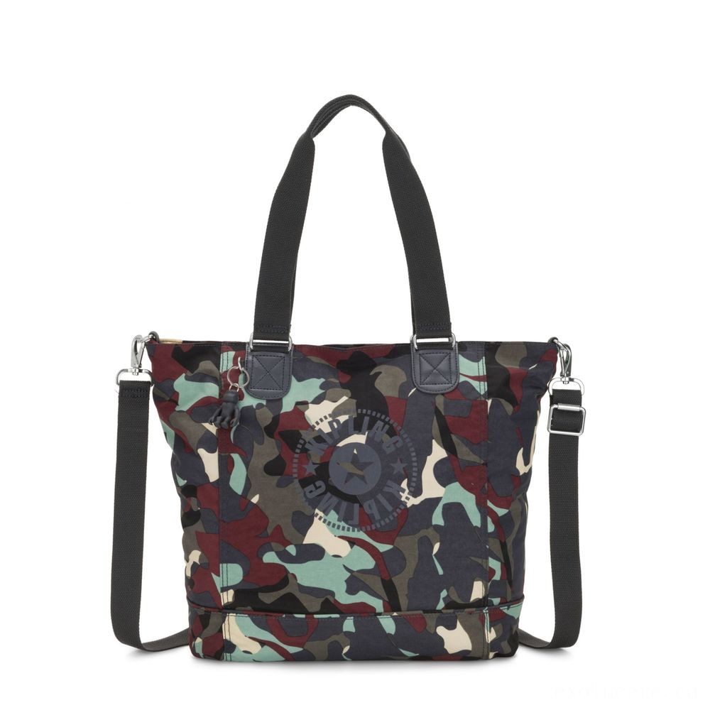 Kipling Consumer C Big Handbag Along With Completely Removable Shoulder Band Camouflage Huge